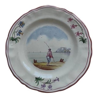 Set of 7 Vintage Hand Painted Veuve Perrin Plates For Sale