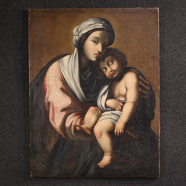 Madonna and Child, 1720, Oil Painting on Canvas For Sale - Image 16 of 16