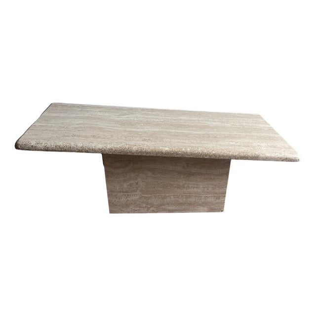 Italian Travertine Coffee Table, 1970s For Sale