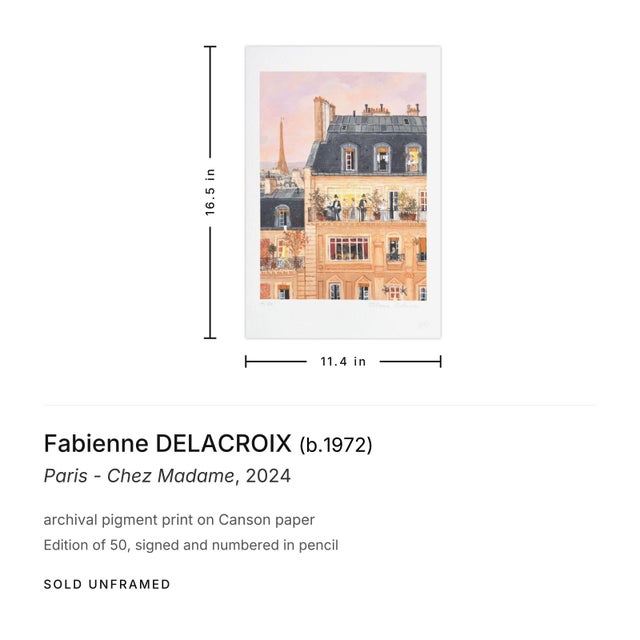 Contemporary 2024 Fabienne Delacroix Paris - Chez Madame Signed Archival Pigment Print For Sale - Image 3 of 3