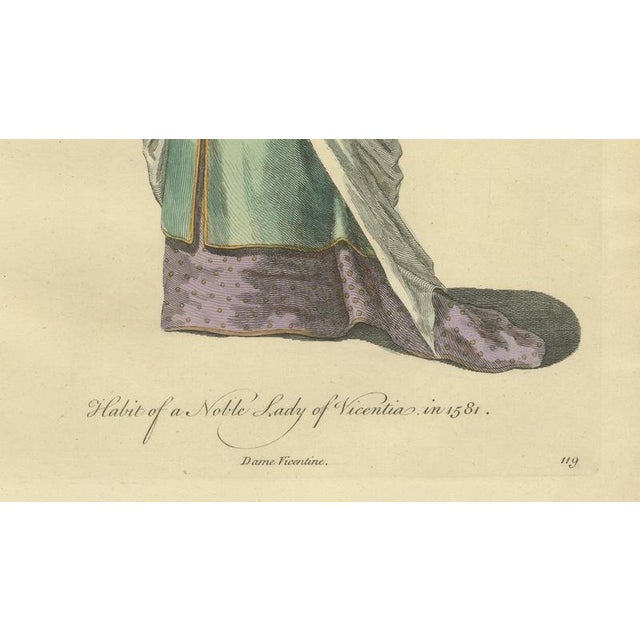 European School, Italian Noble Lady Costume Print, Vicenza Fashion, 1749, Paper For Sale - Image 6 of 9