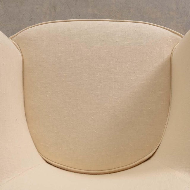 Pair of 1930s French Club Chairs in Linen For Sale - Image 12 of 13