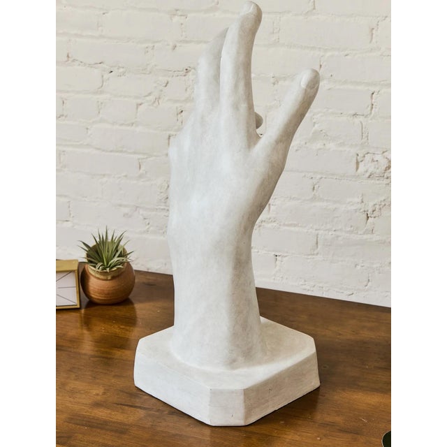 Mid 20th Century Mid 20th Century French White Fiberglass Sculpture of a Hand in the Style of Rodin For Sale - Image 5 of 7