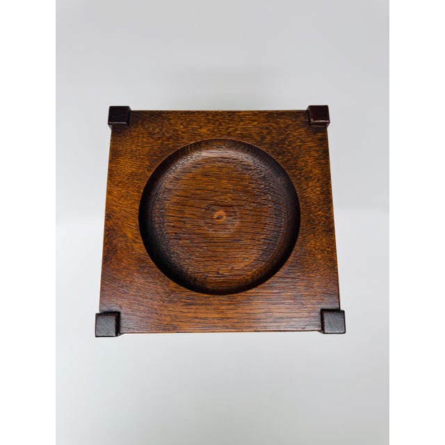 1920s Antique Arts & Crafts Oak Fern Stand With Drawer, Mission Plant Stand, Quarter Sawn Oak For Sale - Image 5 of 13