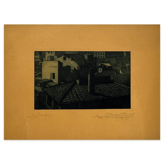 City in Night is an original etching artwork on cardboard realized by Virgilio Retrosi, a ceramist and engraver pupil of...