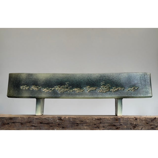 Monumental Japanese Brutalist Ikebana Vessel Signed | Mid-20th century This substantial ikebana vessel exemplifies the...