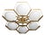 21st Century Hive Polished Brass Glossy White Murano Flush Mount by Fabio LTD For Sale