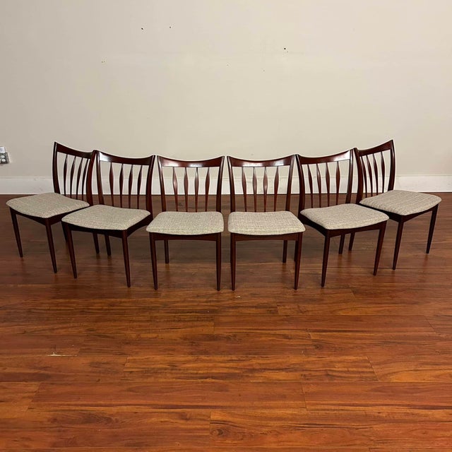 Mid 20th Century Greaves & Thomas Vintage Dining Chairs Newly Upholstered - Set of 6 For Sale - Image 5 of 13