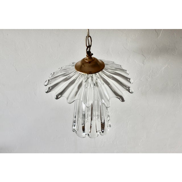 Art Deco Vintage Ercole Barovier for Murano Style Glass Pendant Light Fixture For Sale - Image 3 of 18