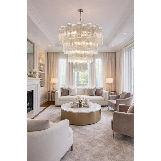 Italian Chandelier in Transparent Murano Glass, 1990 For Sale - Image 13 of 18