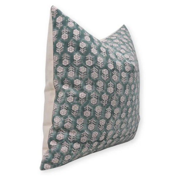 Introduce earthy elegance to your space with Fabdivine’s Tulsi Buti block print cushion cover. Crafted from durable duck...