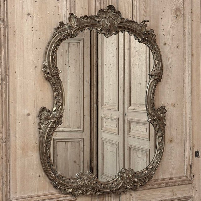 Italian 19th Century Louis XV Carved Giltwood Mirror For Sale - Image 4 of 15