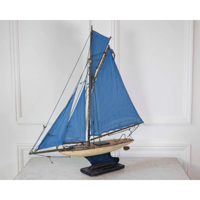 Nautical Old Star Wood & Tin Pond Yacht Southport, England, circa 1950. For Sale - Image 3 of 9