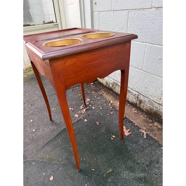 Vintage Early 20th Century Walnut Rafraichissoir Wine Cooler Table/ Side Table With Drawer For Sale - Image 10 of 12