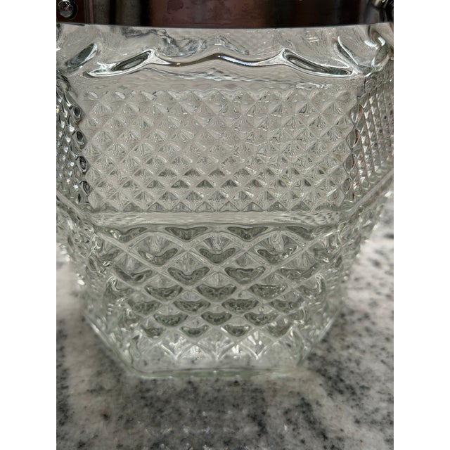 Vintage Anchor Hocking Wexford Covered Glass Ice Bucket With Metal Handle For Sale In Dallas - Image 6 of 9