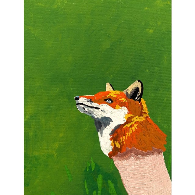 Contemporary Alex Paulus “You're looking good just like a snake in the grass” Contemporary Fox Painting, 2018 For Sale - Image 3 of 7