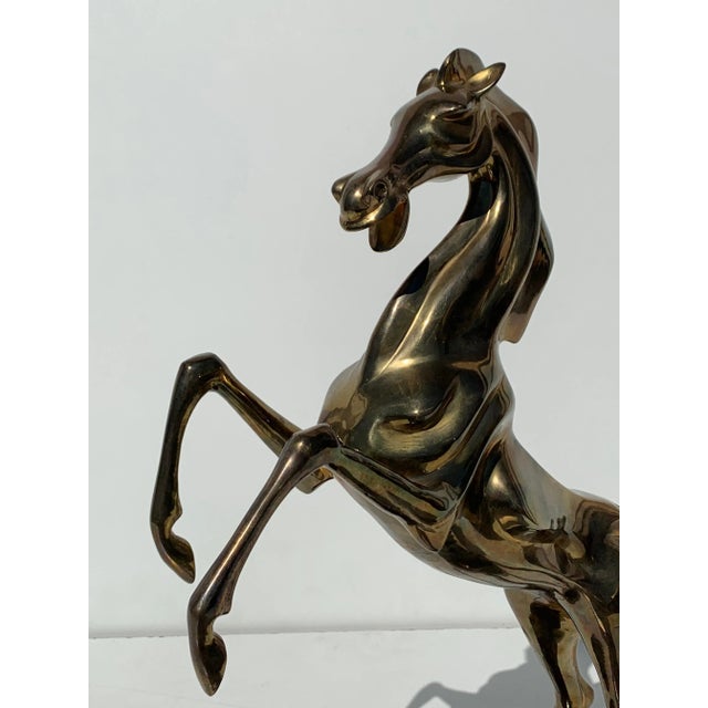 Art Nouveau Style Brass Horse Sculpture For Sale - Image 10 of 11