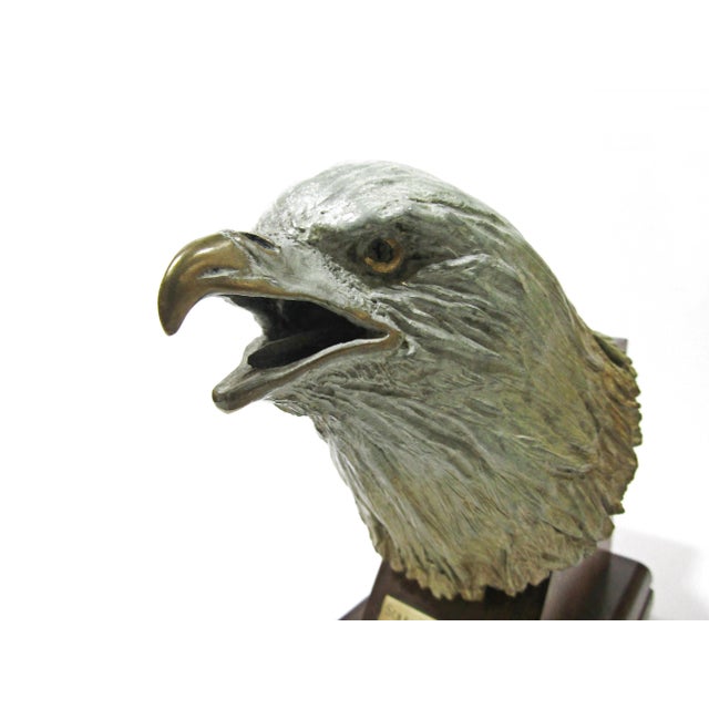 Richard Lawrence 'Scream of Eagle' Bronze Eagle Head Sculpture Chairish