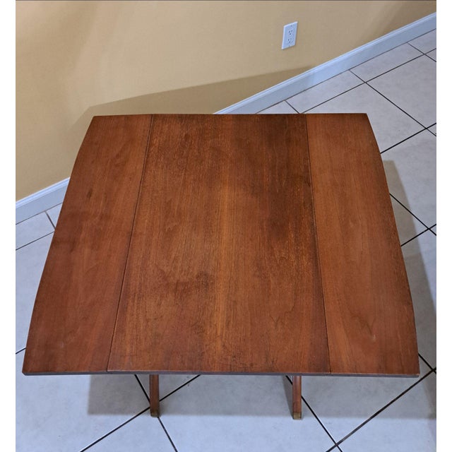 MCM Adjustable Elevator Table Coffee to Dining Solid Wood Drop Leaf X‑Frame Base For Sale In West Palm - Image 6 of 10