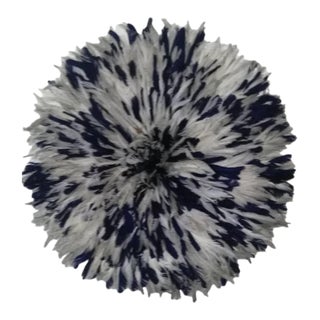 Juju Hat Speckled White Gray and Navy Blue of 24" - 60 Cm For Sale