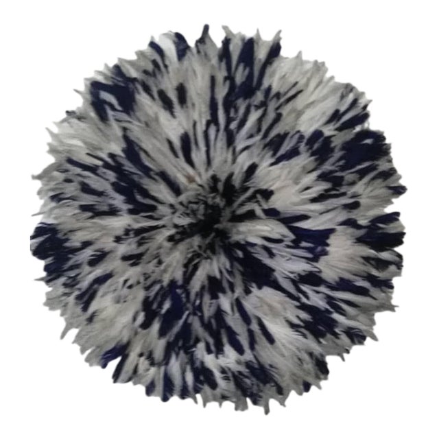 Juju Hat Speckled White Gray and Navy Blue of 24" - 60 Cm For Sale