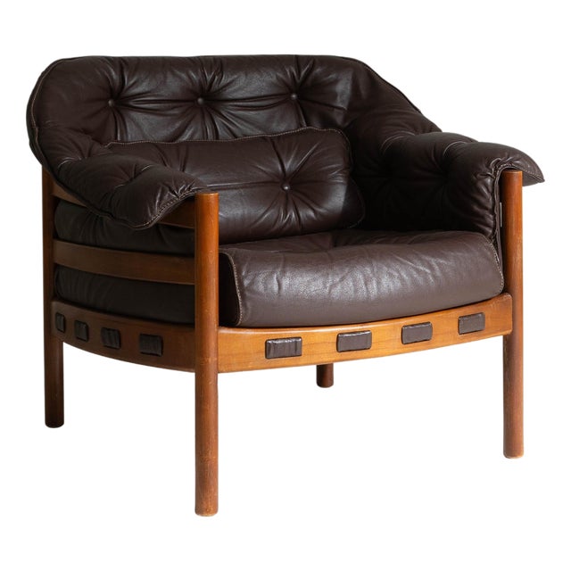 1960s Chocolate Brown Danish Mid-Century Modern Armchair Attributed to Ellekær & Norell for Coja For Sale