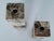 Timeless Modern Taupe and Ivory Marble Candle Holders Set of 2, showroom floor samples 3x3x9
