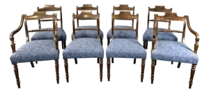 Set of 8 19th Century Solid Mahogany Turned Leg Dining Chairs