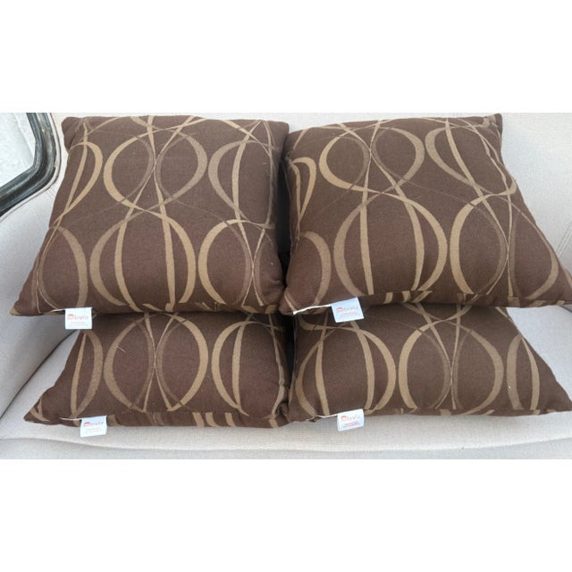 California Golden State Chic Brown and Gold Sunbrella Pillows-Set of 4 For Sale - Image 4 of 10