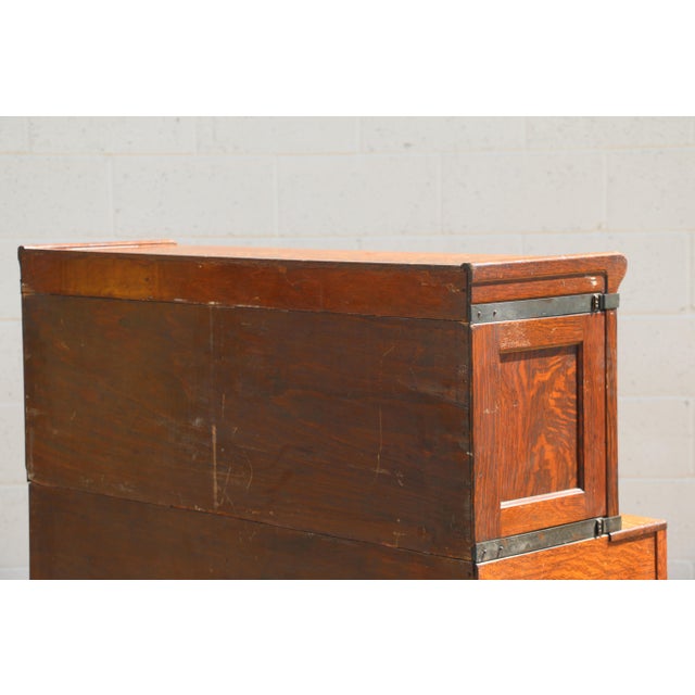 Antique Arts & Crafts Tiger Oak Modular Stacking Multi-Drawer File Cabinet, Early 1900s For Sale - Image 17 of 18