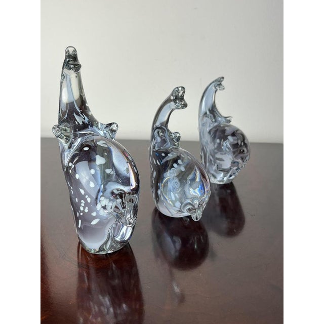 Murano Glass Elephants, Italy, 1970s, Set of 3 For Sale - Image 8 of 14