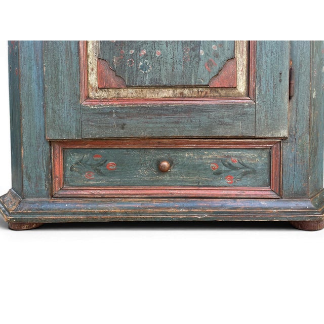 Antique Tyrolean Folk Art Painted Cabinet, 1801 For Sale - Image 11 of 17