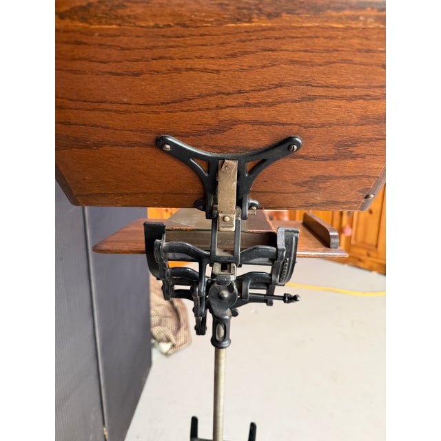 Wood 19th Century Victorian Book/Music Stand, in Oak and Iron For Sale - Image 7 of 7