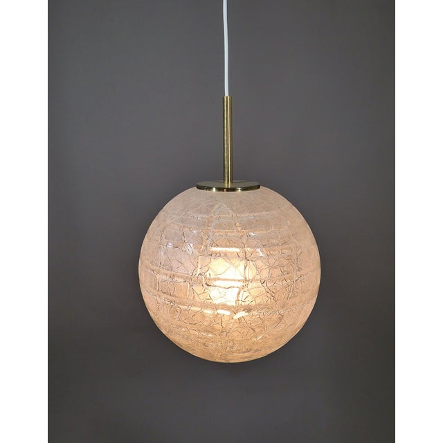 Metal Ice Glass Ball Lamp by Doria Leuchten, 1970s For Sale - Image 7 of 17