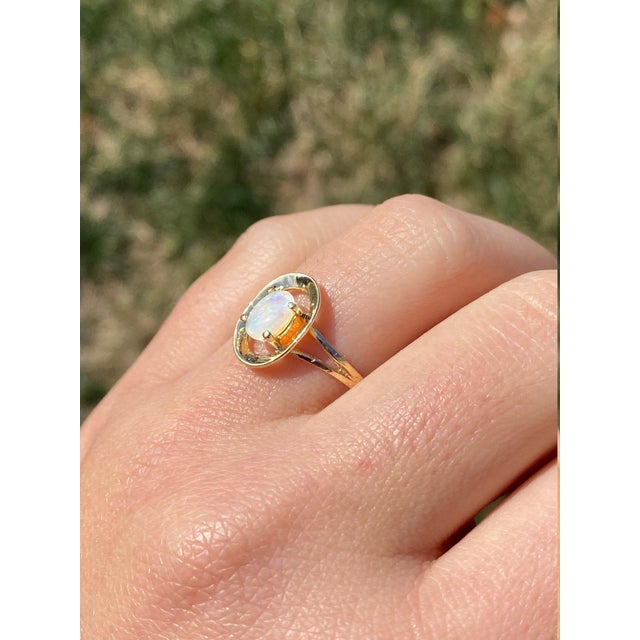 The Calera: Ladies Yellow Gold Australian Opal Ring For Sale - Image 10 of 10