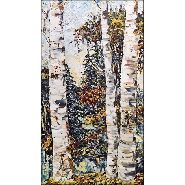 White Maya Eventov "Over Yonder" Original Acrylic Flowers H.Signed Adl090915-15 For Sale - Image 8 of 10