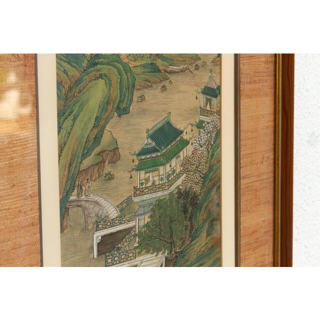 Tan Framed Antique Traditional, Architectural Painting For Sale - Image 8 of 10
