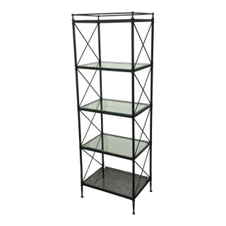 Restoration Hardware Metal + Glass Etagere For Sale