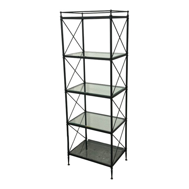 Restoration Hardware Metal + Glass Etagere For Sale