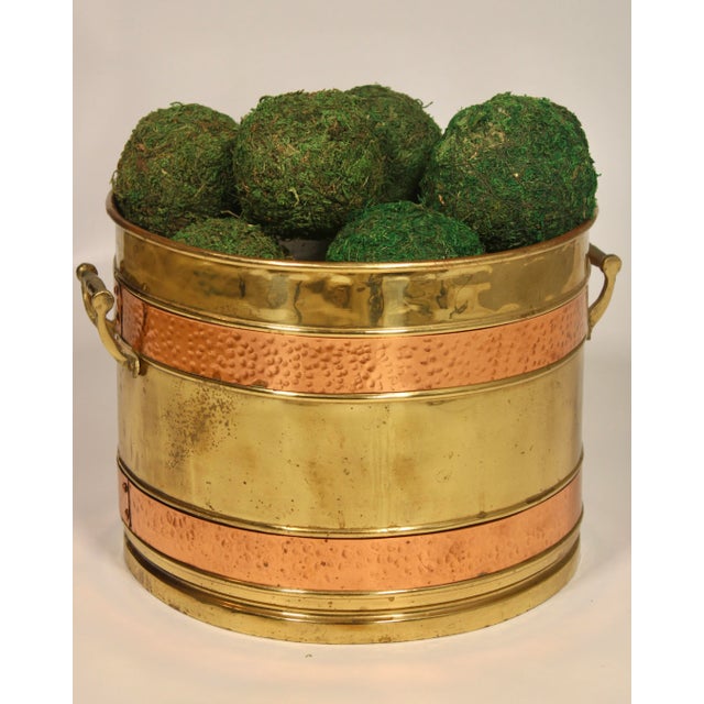 A superb traditional brass and copper bucket, made in Turkey, circa 1970. This is a stunning vintage piece. The hammered...
