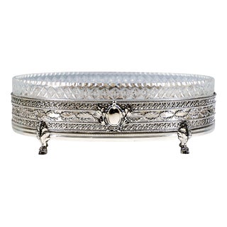 Art Nouveau Silver Jardiniere with Glass Insert by J. C. Klinkosch, 1900 For Sale