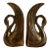 Vintage Art Deco Style Cast Brass Swan Bookends For Sale