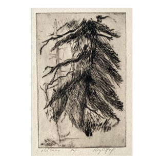 1954 Roy Fox Old Ones Landscape Drypoint For Sale