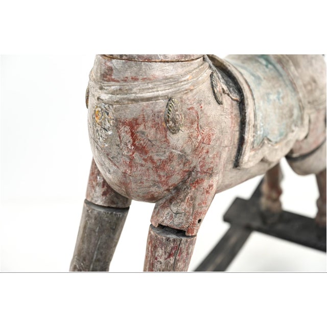 Antique Carved and Painted Wooden Rocking Horse For Sale - Image 14 of 16
