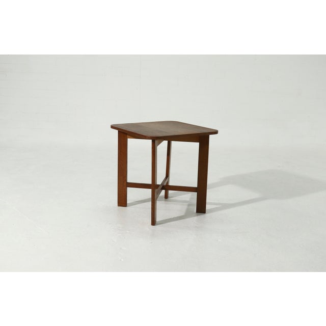 Brown Modernist Oak Side Table, 1920s For Sale - Image 8 of 9