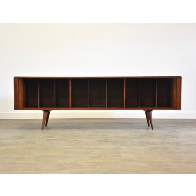 Walnut Tambour Door Record Credenza by Barzilay Chairish
