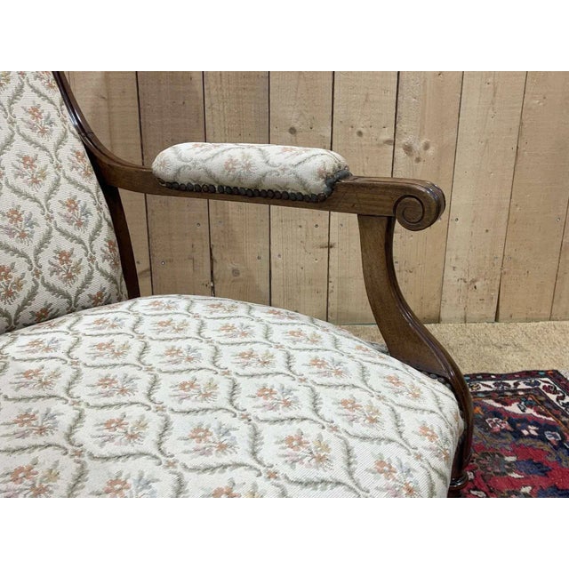 Antique Voltaire Armchair in Walnut, 1800s For Sale - Image 5 of 12