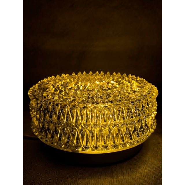 Mid-Century Glass Flush Mount Ceiling Light, 1970s For Sale - Image 4 of 11