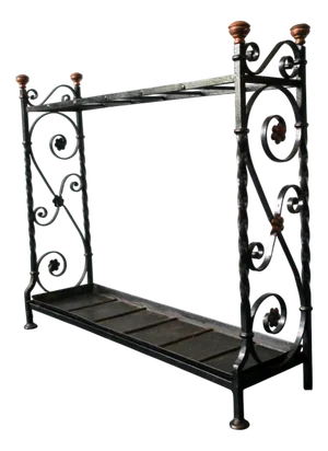 Wrought Iron and Brass Umbrella Stand, 1890s