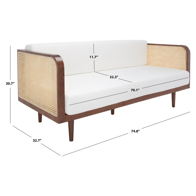 Contemporary Helena French Cane Daybed - Walnut / Natural For Sale - Image 3 of 8